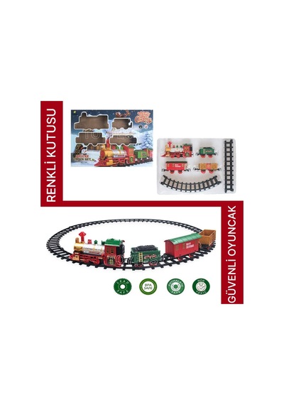 Renkli Christmas Yılbaşı Ağaç Dekoru İçin Işıklı Ve Sesli Classic Lüks Tren Seti
