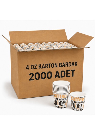 4 Oz Karton Bardak 2000 Adet Küçük Boy Kahve Çay Tadım Ve İkram Bardağı 120 Ml