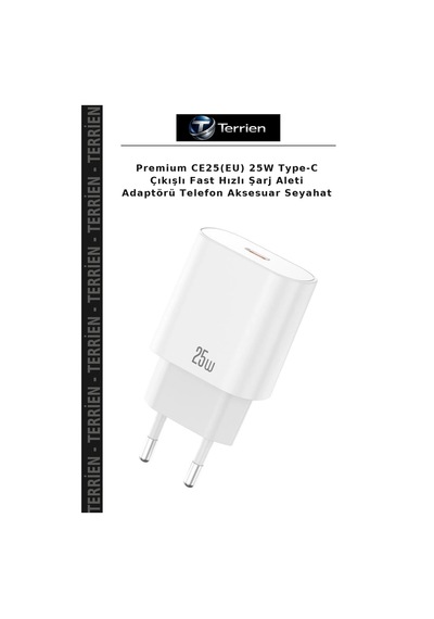 Premium Ce25 Eu 25w Type-c Çıkışlı Fast Hızlı Şarj Aleti Adaptörü Telefon Aksesuar Seyahat