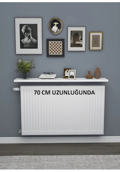 Beyaz Petek Üstü Dresuar Uçan Kitaplık Raf Düzenleyici Raf Model 70 Cm Duvara Monteli Beyaz