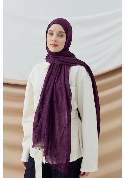 Deserto Fashion Bambu Şal Düz Renk-3560 Koyu Mor