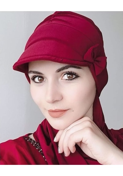 Fiyonk Detay Şapka Bone Bordo