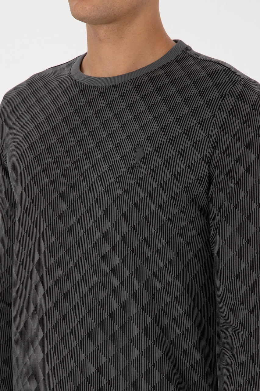 U.S. Polo Assn. Erkek Regular Fit Bisiklet Yaka Antrasit Sweatshirt 50309993-VR006