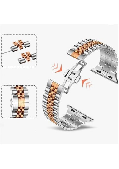 Apple Uyumlu  Watch  38 40 41 Mm Rlx Metal Kordon