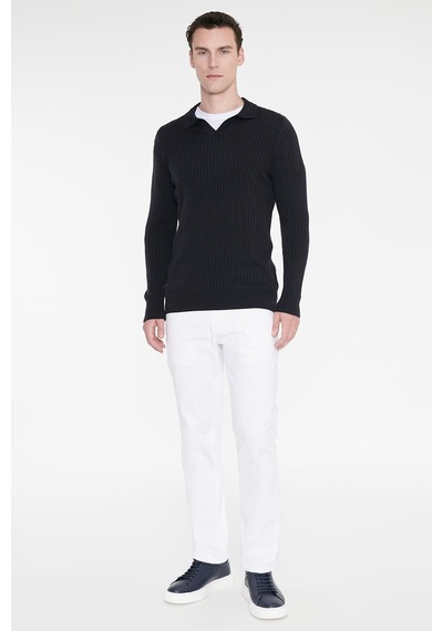 Ac&Co / Altınyıldız Classics Erkek Lacı Standart Fit Normal Kesim Polo Yaka Jakarlı Triko Kazak