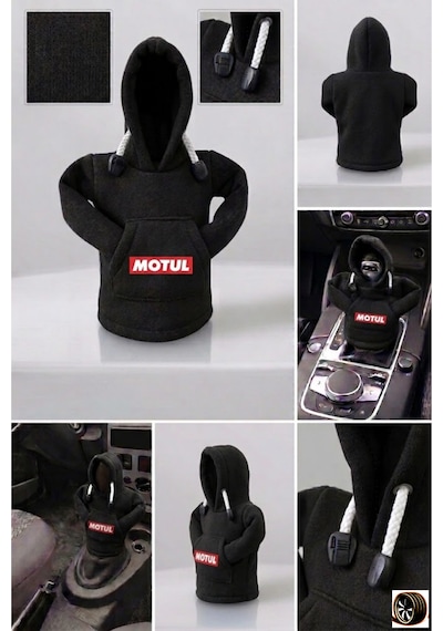 Motul Tasarım Hoodie Vites Topuzu Kılıfı - Universal Sweatshirt Model Vites Aksesuarı Siyah