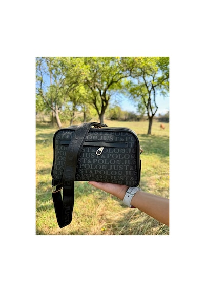 Just Polo Kadın Yeni Sezon Baskılı Omuz Çantası Ve Cüzdanı Kombin 232053mh Siyah 06270661