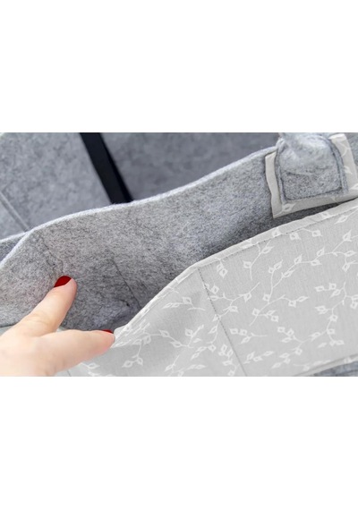 Nessiworld Babyjem Keçe Anne Bebek Bakım Çantası 772 Gri Çiçek-39727