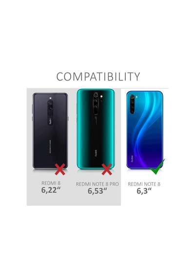 Teknomoda Xiaomi Redmi Note 8 Kılıf Boyun Omuz Askılı iPli Anti Şok Köşe Korumalı Şeffaf Silikon