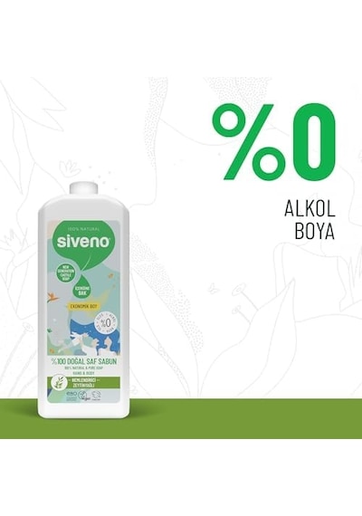 Siveno%100 Doğal Sıvı Kastil Sabun Zeytinyağlı Yoğun Nemlendirici Arındırıcı Bitkisel Vegan 1000 Ml