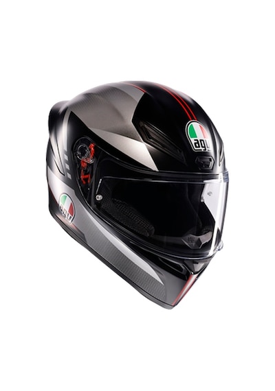 Agv K1 S Lap Kapalı Kask Mat Siyah Gri Kırmızı