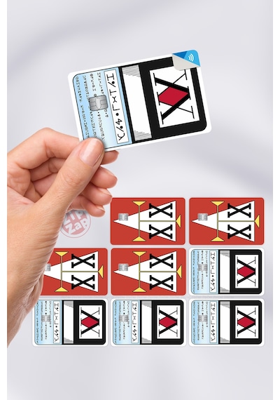 Avcı Lisansı Hunter Hunter Hxh Kart Kaplama Yapışkanlı Folyo Sticker 8 Adet Çok Renkli