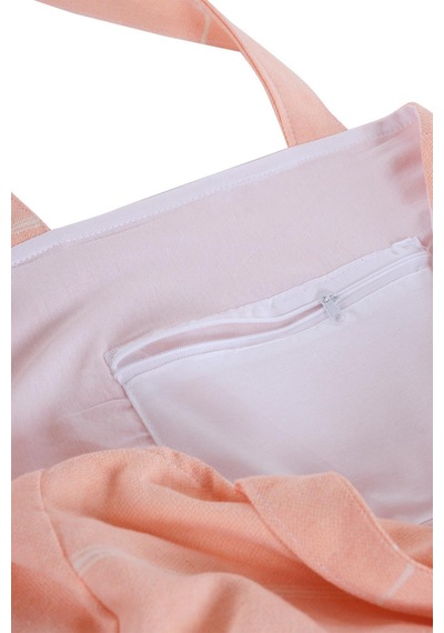 Bags Kumaş Çizgili Kol Çantası %100 Pamuklu Plaj Çantası Turucu