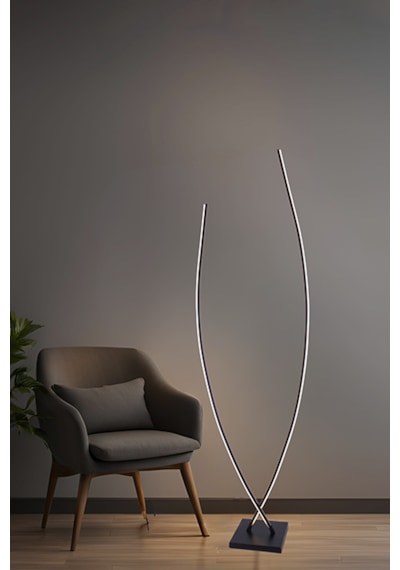 3 Renk U Model Led Avize Modern Düz Lamba, Yerden Aydınlatmalı, Enerji Tasarruflu Tavan Lambası 1