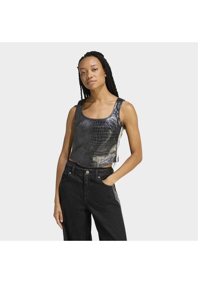 Adidas Ke5041 Pleather Corset Kadın Tişört Siyah