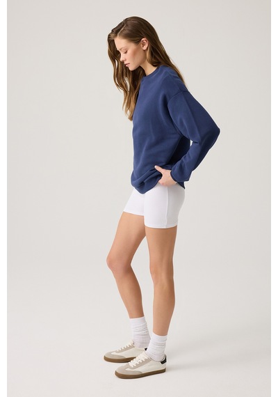 Los Ojos Lacivert Geniş Kalıp Bisiklet Yaka Sweatshirt Crew Neck Lacivert Lacivert