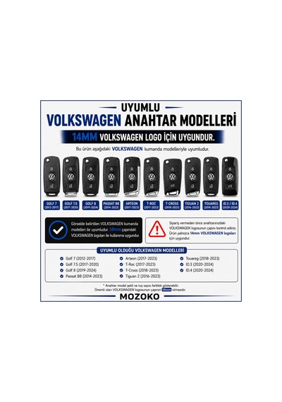 Kendinden Yapışkanlı Volkswagen Logolu 14 Mm Damla Baskılı Anahtarlık Amblemi 2 Adet 3d Etiket