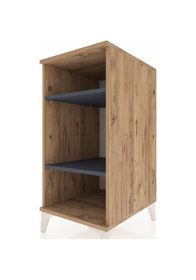 Kronos Komodin 2 Raflı 44x59x96 Çam-antrasit Atlas Çam