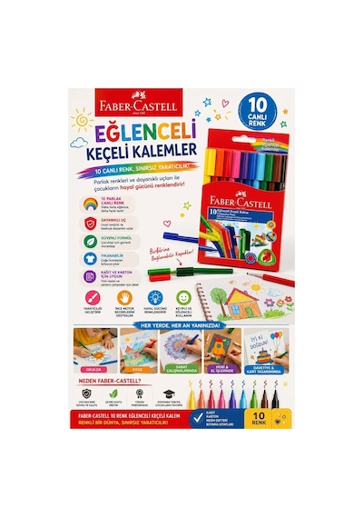 Faber-castell Faber Castell Eğlenceli Keçeli Kalem 10 Renk 5068 111500