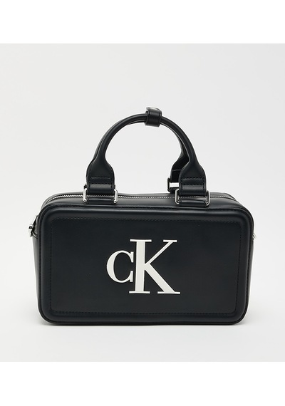 Calvin Klein Lv04f3411g3l2 Bold Ck Elongated Kadın El Çantası Siyah -Beyaz