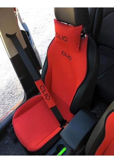 Renault Clio Nakışlı Ön İkili Oto Koltuk Minderi 2 Adet Boyun Yas