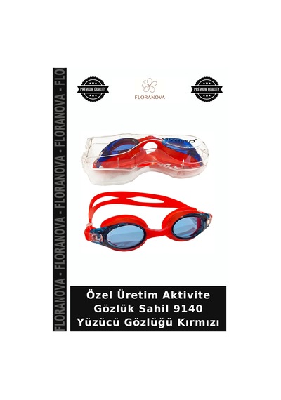 Özel Üretim Aktivite Gözlük Sahil 9140 Yüzücü Gözlüğü Kırmızı