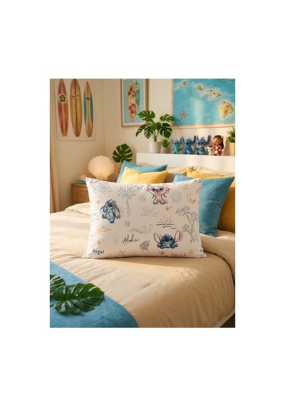 Zorluteks Lilo&stitch Pamuk Yastık Kılıfı Beyaz