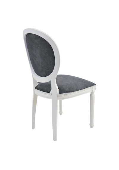 Madalyon Ahşap Klasik Sandalye Beyaz - Gri