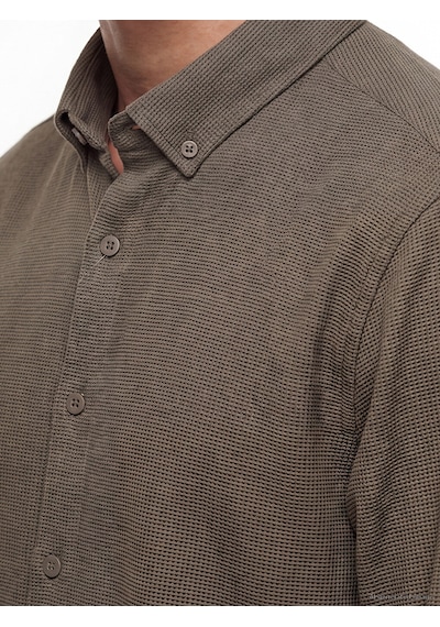 Lcw Vision Yeşil Slim Fit Erkek Dokulu Gömlek