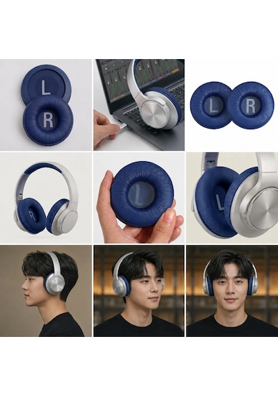 Lexroo Twistify Jbl Ile Uyumlu Kulaklık Pedi Süngeri -mavi- T500bt 510bt 520bt T560bt T600bt T450bt