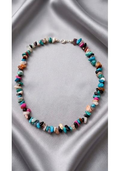 Çok Renkli Doğal Taş Kolye Sun&shells By Özge Karışık