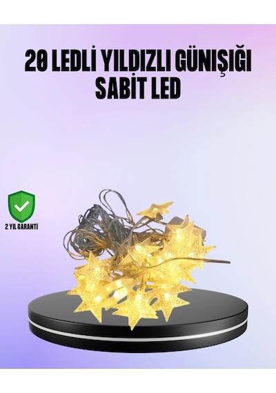 Mey İthalat 5 Metre Yıldız Şeklinde Led Şerit Işık Sabit Beyaz Aydınlatma Renkli