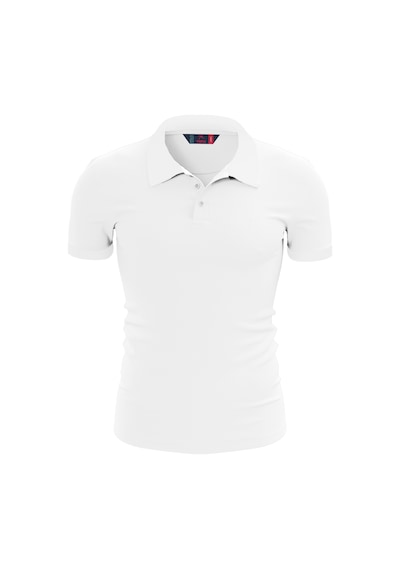 Raru Pamuk Büyük Beden Polo T-shirt Ingens Beyaz Beyaz