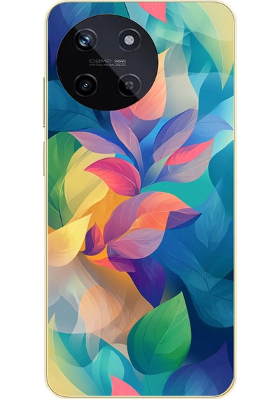 Realme 11 4g Uyumlu Yumuşak Dalgalı Baskılı Silikon Kılıf Renkli