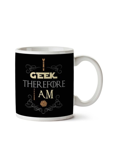 I Geek Therefore I Am Fantasy İki Tarafı Baskılı Kupa Bardak