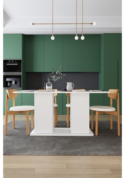Modern Dolaplı 6 Kişilik Mutfak Yemek Masası Ve Sandalye %100 Mdf Mutfak Yemek Odası Masası Takımı Ymt06 Beyaz Modern Dolaplı 6 Kişilik Mutfak Yemek Masası Ve Sandalye %100 Mdf Mutfak Yemek Odası Masası Takımı Ymt06 Beyaz