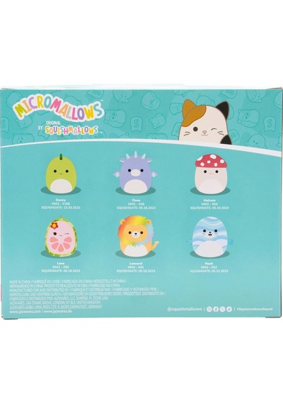 Micromallows Squishmallows Mini Yumuşak Peluş Oyuncak 6 Lı Figür Seti - 6 Cm - Model - 2 Çok Renkli