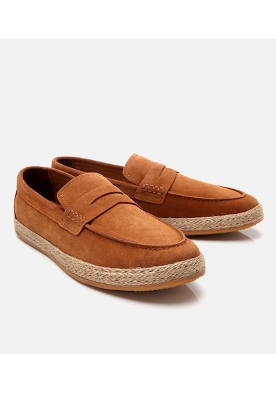 Hotiç Erkek Süet Deri Taba Hasır Detaylı Espadril 02ayh305520a370 Taba