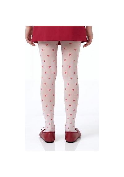 Penti Beyaz Pretty Red Little Heart Külotlu Çorap