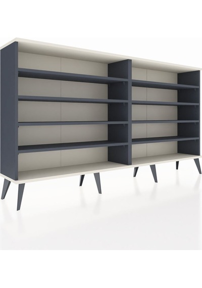 Arges Konsol 8 Raflı 176x30x99 Antrasit-aytaşı/antrasit Aytası/antrasıt - Antrasıt