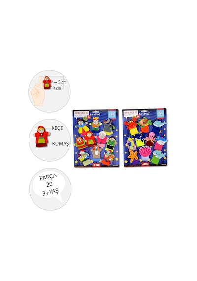 2 Set 20 Parça Tox Masal Kahramanları ve Deniz Canlıları Parmak