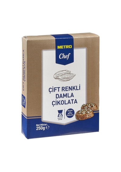 Metro Chef Damla Çikolata 250 G Çift Renk - Pastacılık İçin İdeal 5'li Avantaj Paketi - 5 Adet Tarı