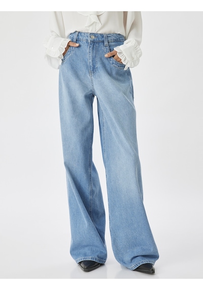 Koton Bol Paça Kot Pantolon Normal Bel Düğmeli Pamuklu - Loose Straight Fit Jean Orta İndigo 5wal40091md İndigo Koton Bol Paça Kot Pantolon Normal Bel Düğmeli Pamuklu - Loose Straight Fit Jean Orta İndigo 5wal40091md İndigo