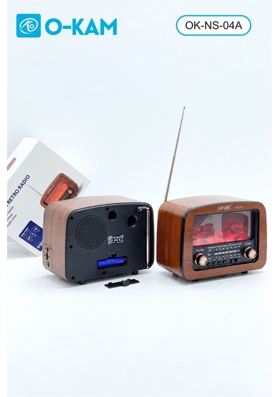 O-kam Ok-ns-04a Bluetooth Şömine Efektli Şarjlı Retro Radyo