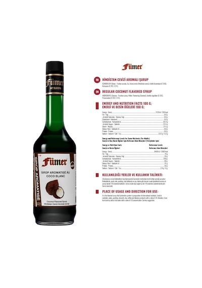 Fümer H. Cevizi Coco Blank Aromalı Kokteyl Surubu 700 Ml