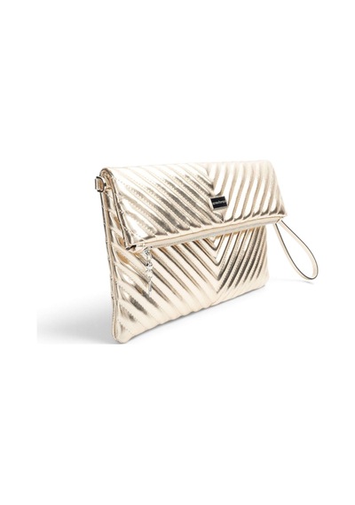 Silver Polo Altın - Altın Kapitone V Kadın Portföy Ve Clutch El Çantası Sp1134