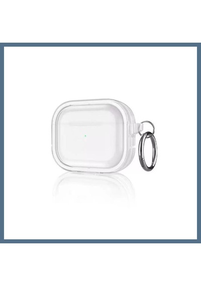 Buradabulabilirsin Movenchy Apple Uyumlu AirPods Pro 2 2.nesil Shiny Şeffaf Kılıf - Beyaz Bbz