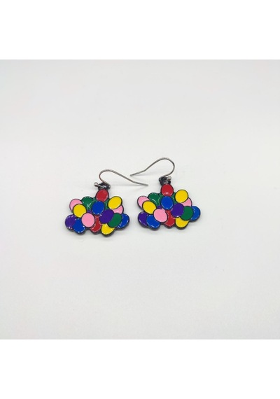 Tedz Collection Uçan Balon Pin Küpe Çok Renkli
