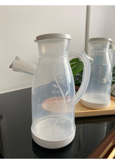 Bayev Ahşap Standlı 2'li 700 Ml Damlatmaz Özellikli Yağlık Seti