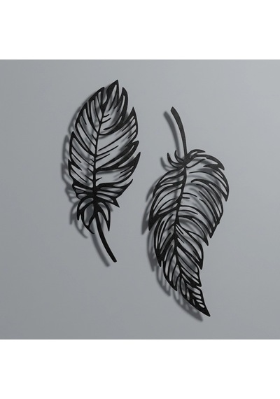 Feathers Metal Tablo Siyah
